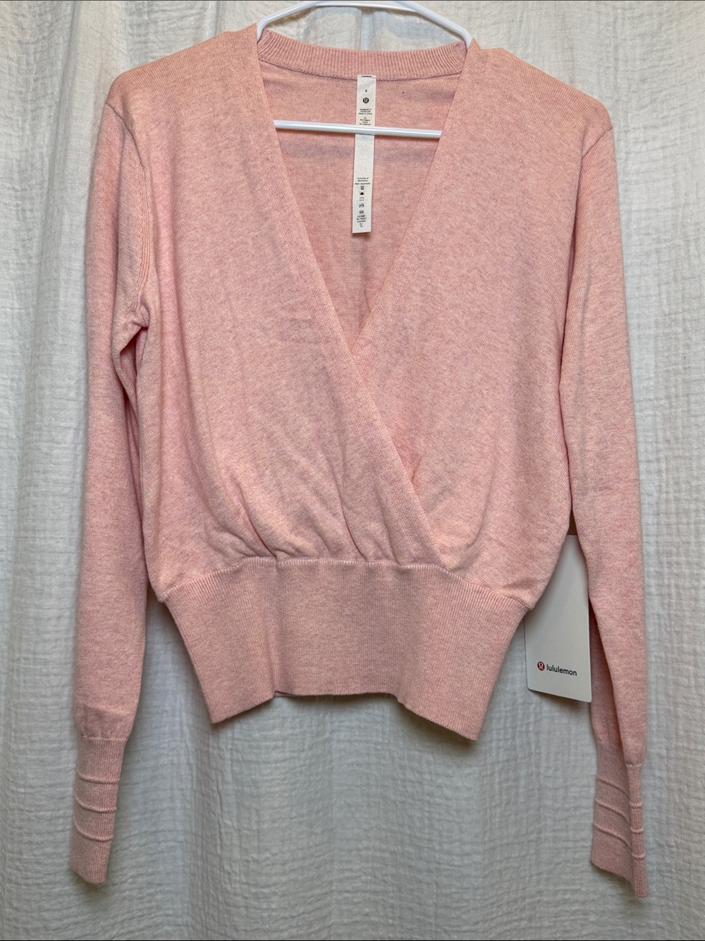 Lululemon Crossover Ribbed Waist Sweater - Heathered Dew Pink